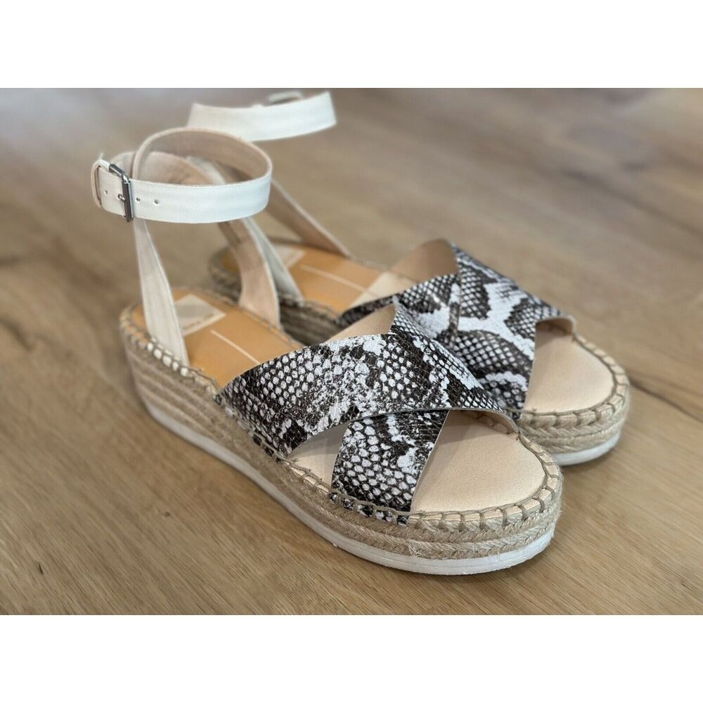 Dolce Vita Women’s Stella Ivory Snake Print Sandal Size 9.5‎